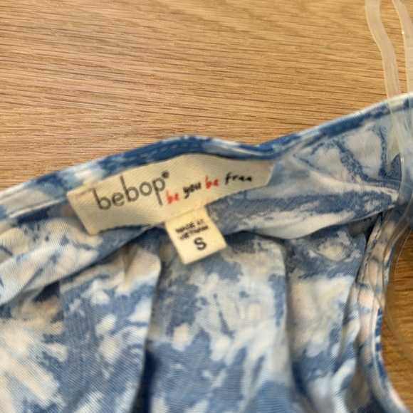 Bepop Blue/White Tie dye romper with tassels size S - Picture 9 of 9